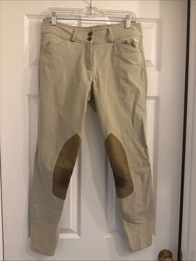 Women's RJ Classics Beige Riding Breeches with Knee Patches